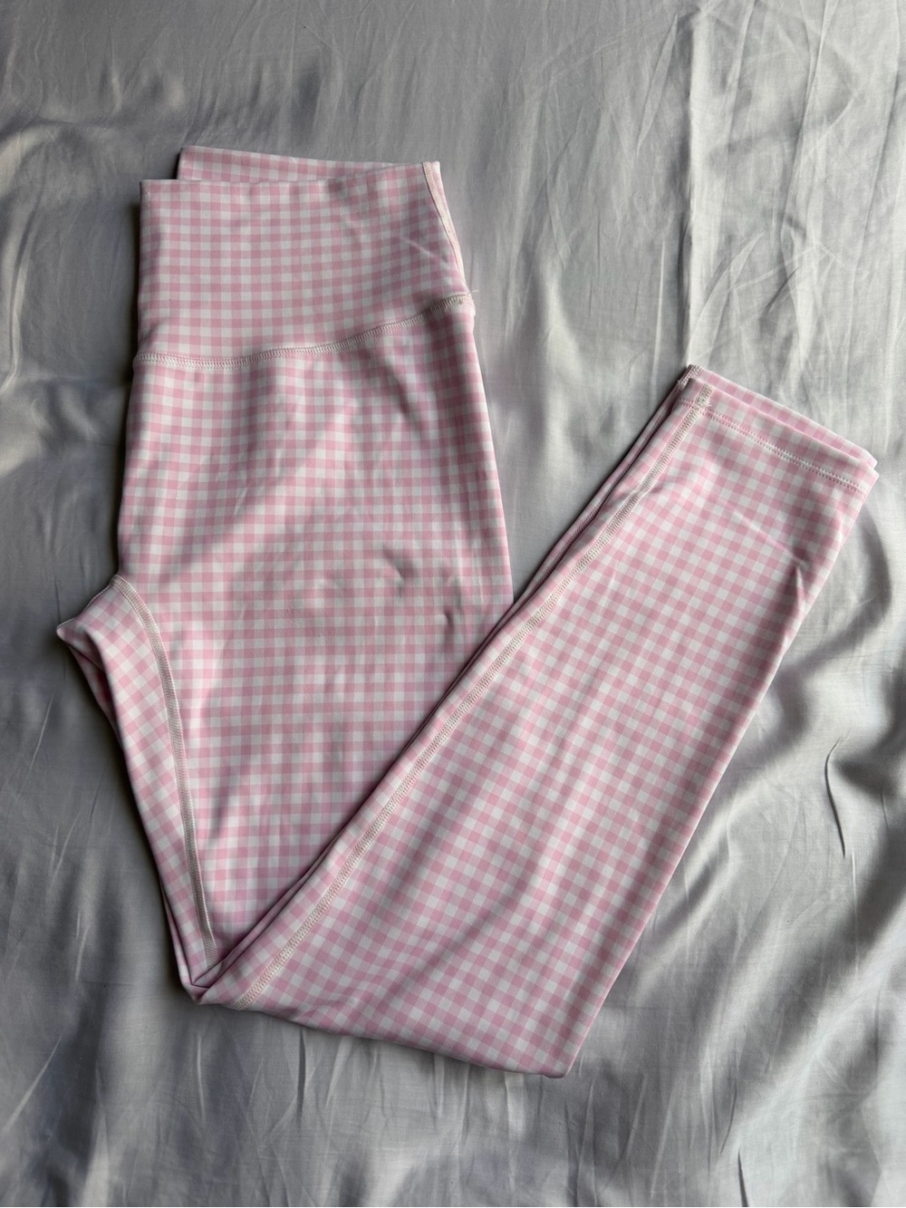 Kimberly C Pink Gingham High Rise Leggings Size L